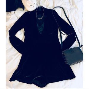 Deep Plunge Velvet Romper